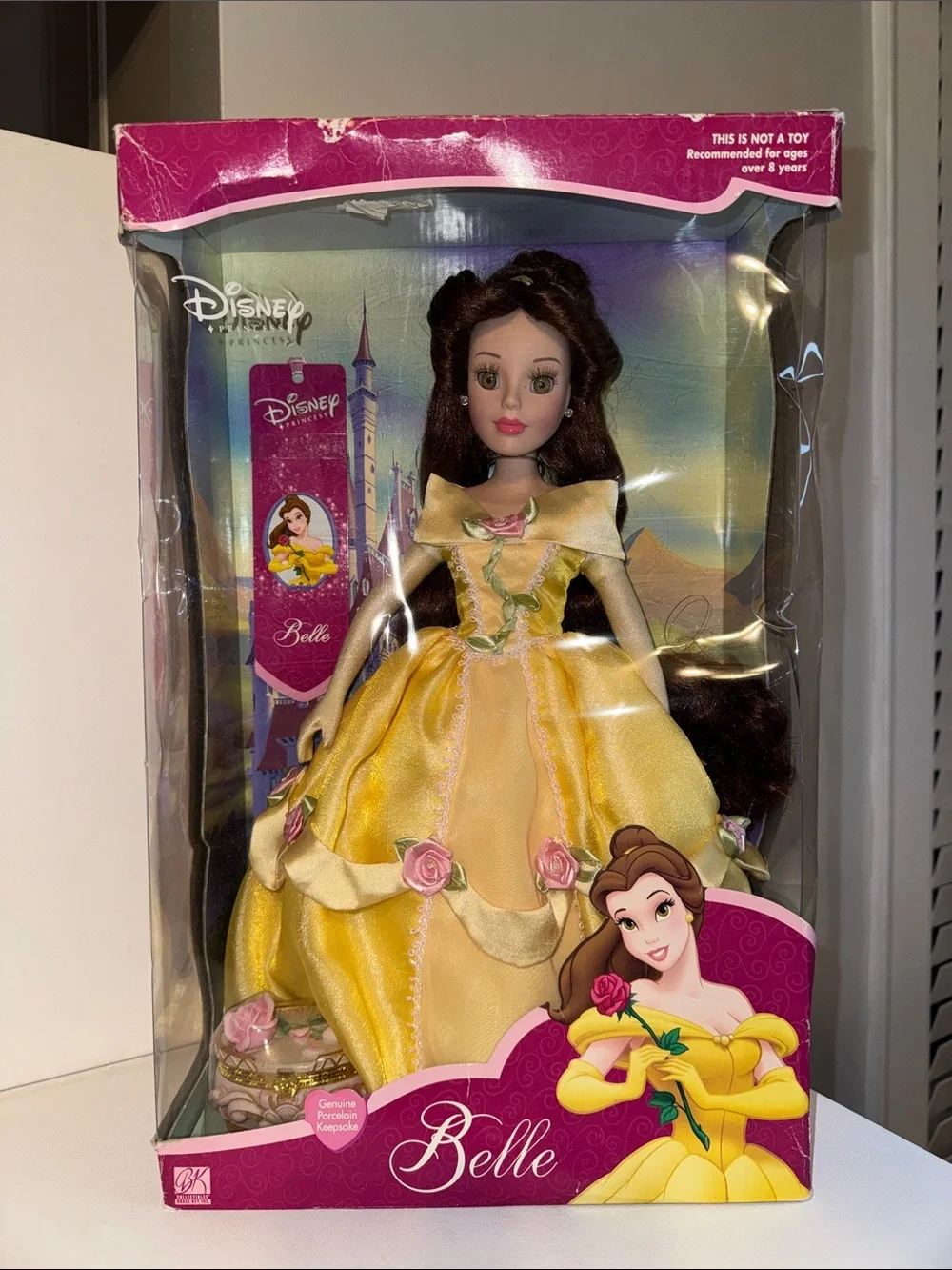 2001 Disney Princess Belle Porcelain Doll Beauty and the Beast BK Keepsake